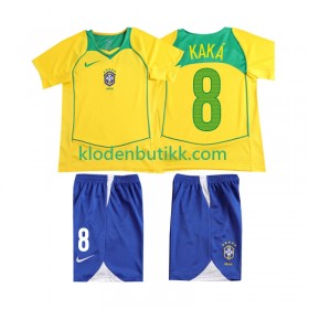 Brasil KAKA 8 2004 Barn Retro Hjemme Fotballdrakt Kortermet
